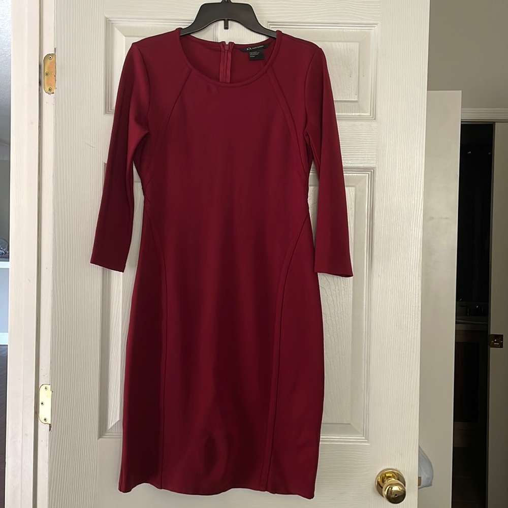 Armani exchange M burgundy stretch dress
